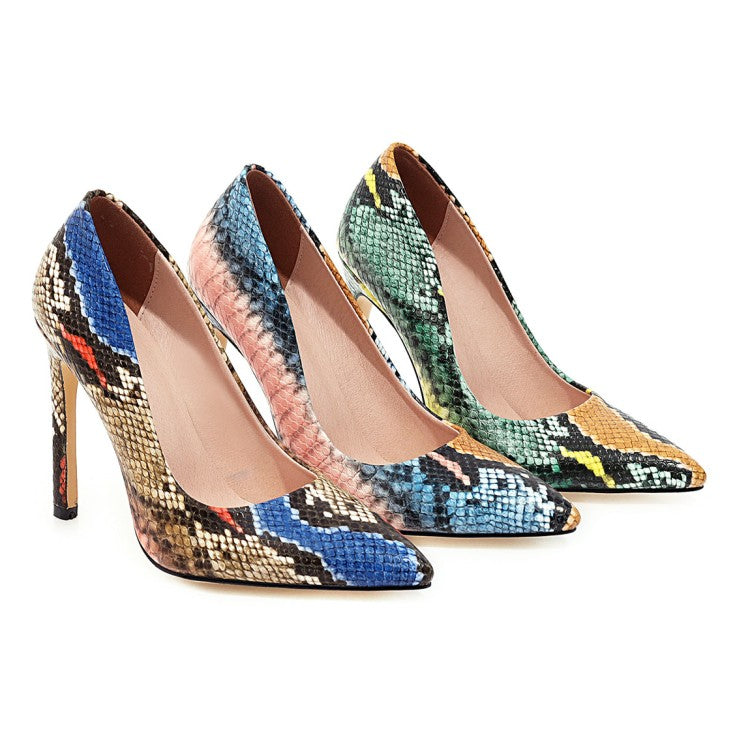 Women Pointed Toe Printed High Heel Pumps