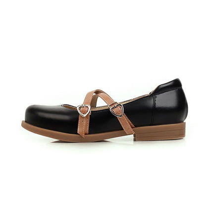 Women Buckle Belt Flats Mary Jane Shoes