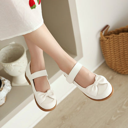 Women Bowtie Flats Mary Jane Shoes