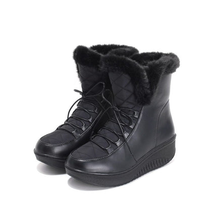 Women Winter Wedge Heels Down Short Snow Boots