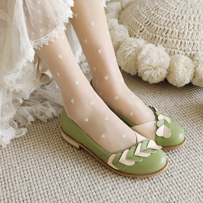 Women Love-shaped Flats Pumps Shoes