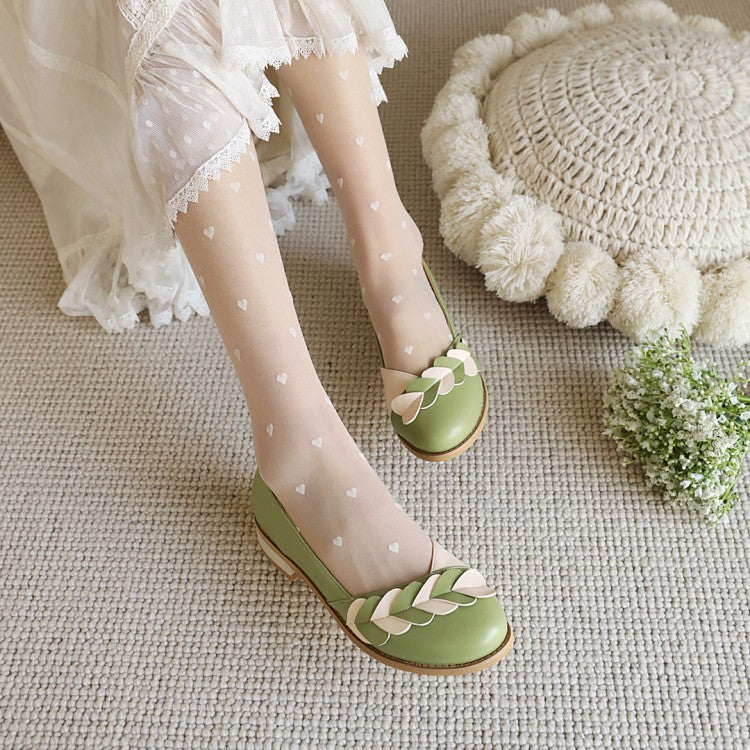 Women Love-shaped Flats Pumps Shoes