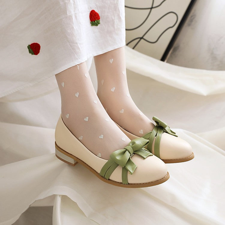 Women Bow Tie Flats Mary Jane Shoes