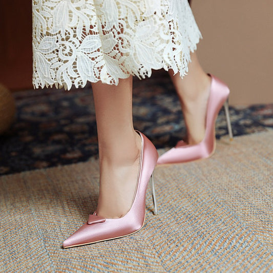 Women Pointed Toe High Heel Wedding Pumps