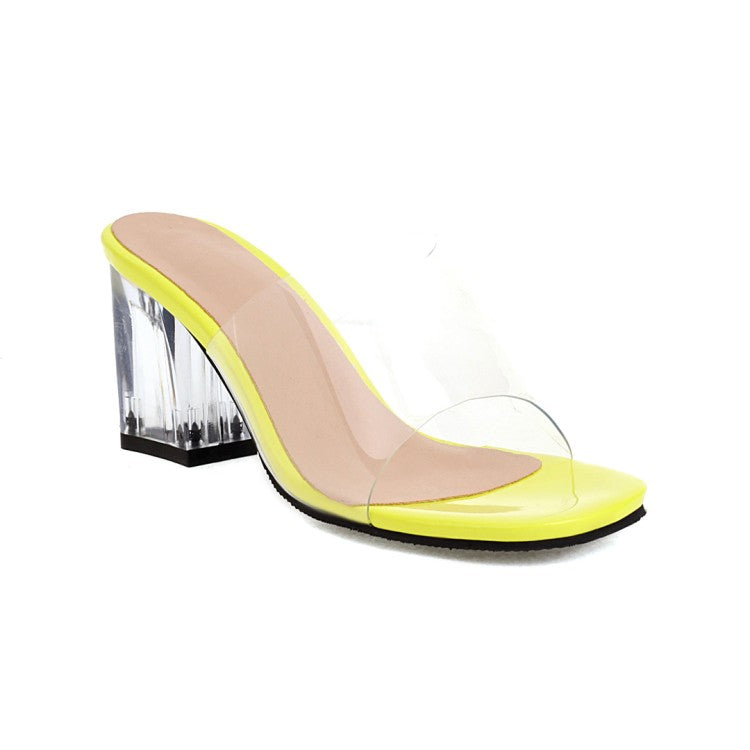 Women Crystal Chunky Heel Sandals