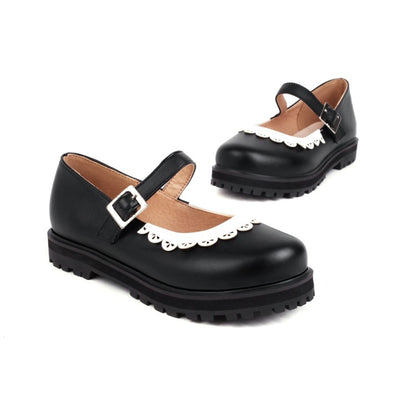 Women Platform Flats Mary Jane Shoes