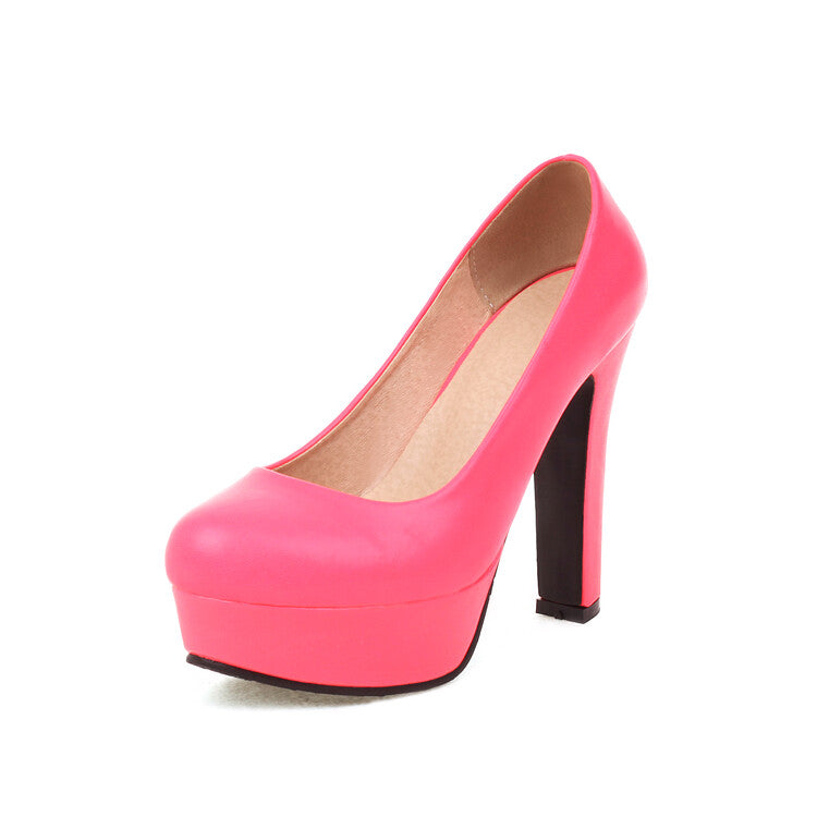 Andy Color Sparkling High Heel Platform Pumps