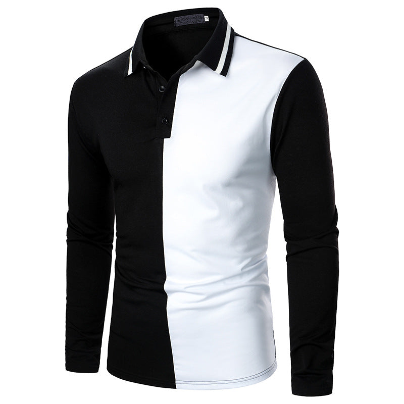 Men's Two-color Stitching Long Sleeve Shirts