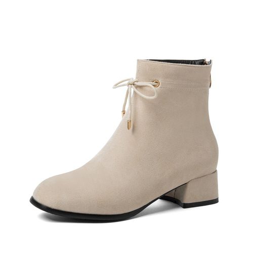 Women Knot Low Heels Short Boots