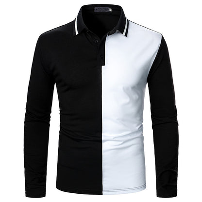 Men's Two-color Stitching Long Sleeve Shirts