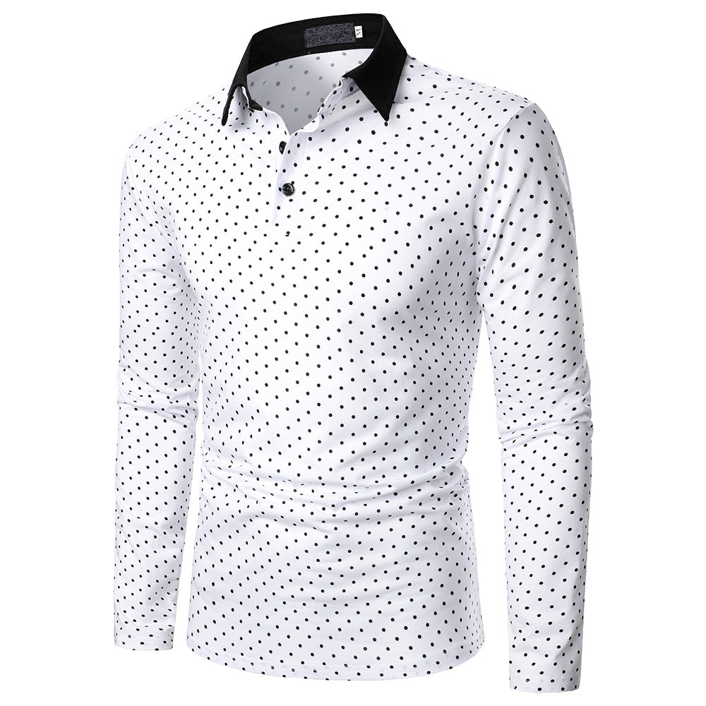 Men's Polka Dot Long Sleeve Shirts