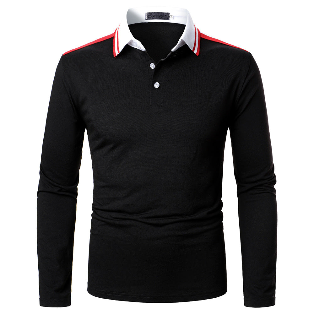 Men's Solid Color Striped Long Sleeve Shirts