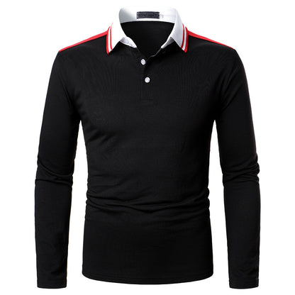 Men's Solid Color Striped Long Sleeve Shirts