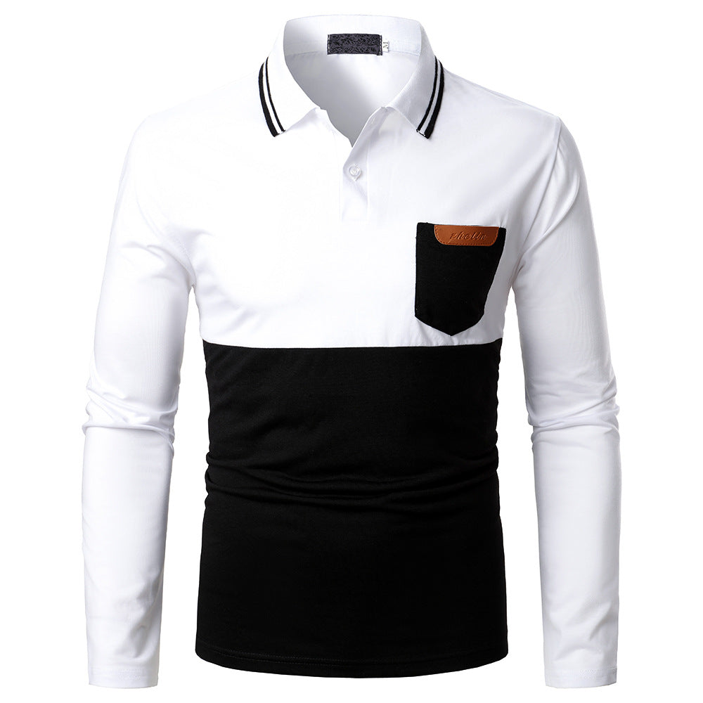 Men's Two-color Stitching Long Sleeve Shirts