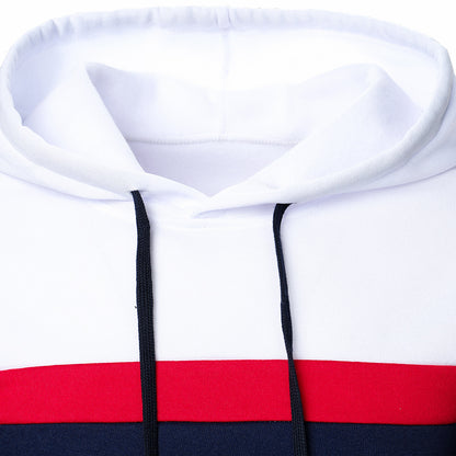 Men's Tricolor Splicing Hooded Sweaters