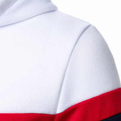 Men's Tricolor Splicing Hooded Sweaters