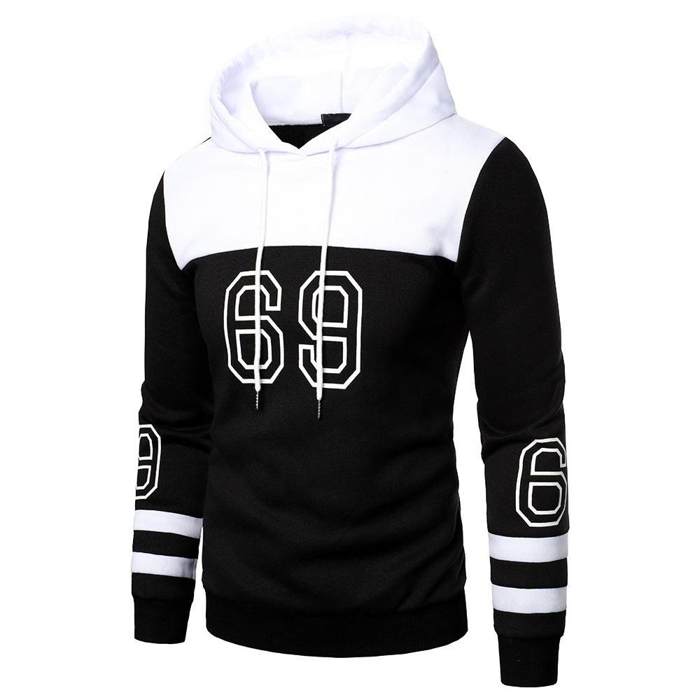 Men's Color Block Printed Hooded Sweatshirts