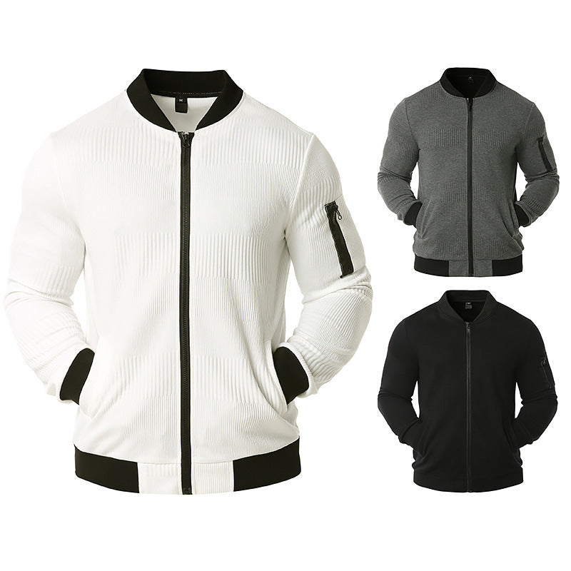 Men's Hollow Out Cotton Overall Blazer Bomber Jacket