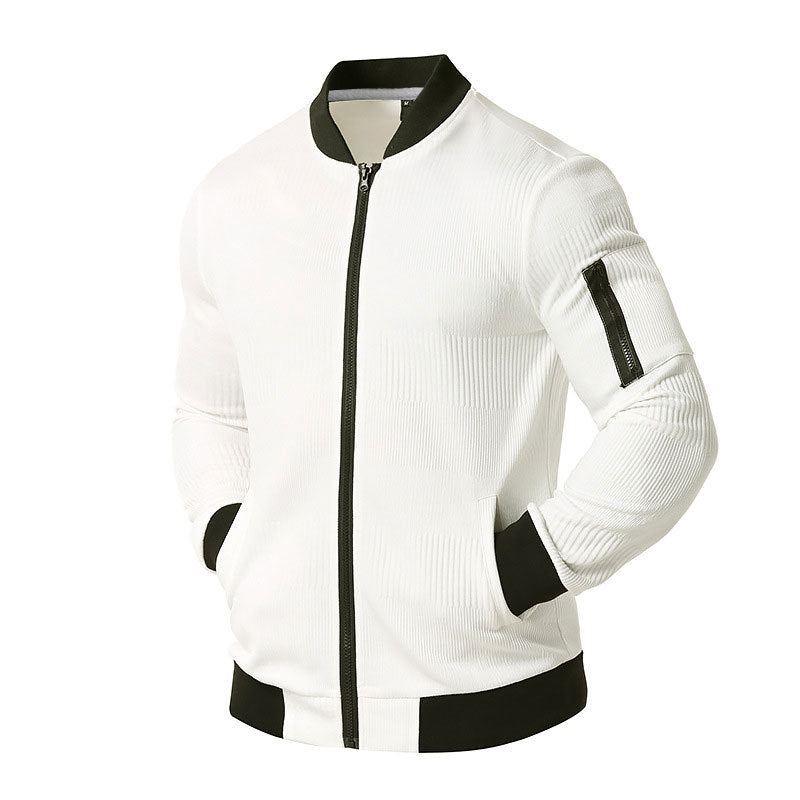 Men's Hollow Out Cotton Overall Blazer Bomber Jacket