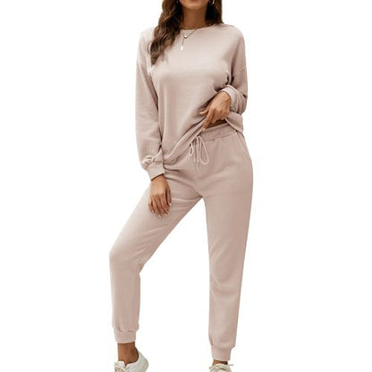 Women Two Pics Long-sleeved Sweatershirt Trousers for Home Clothes