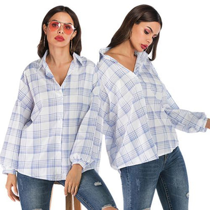 Printed Casual Spring Loose Show Thin Medium-length Women Blouses