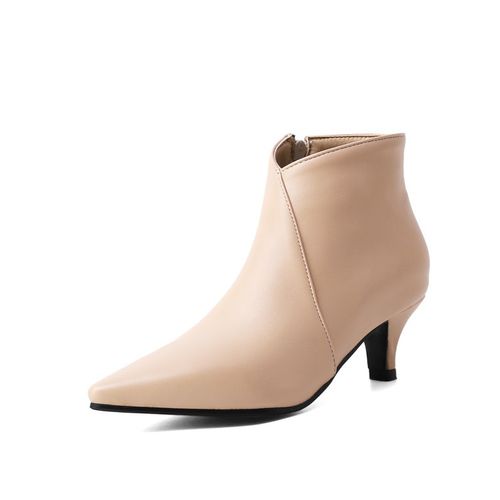 Pointed Toe Women's High Heeled Ankle Boots