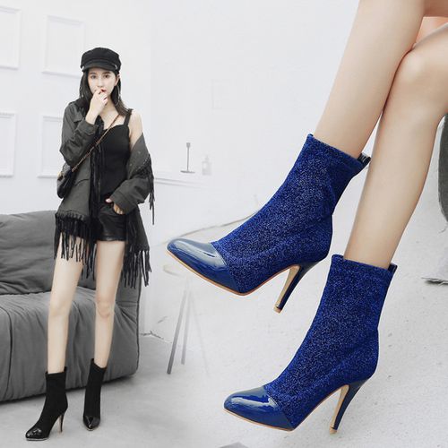 Pointed Toe Women High Heels Stiletto Heeled Short Boots