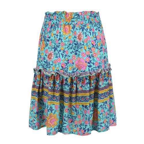 High Waist Printed Split Joint Holiday Cotton Short Women Skirts