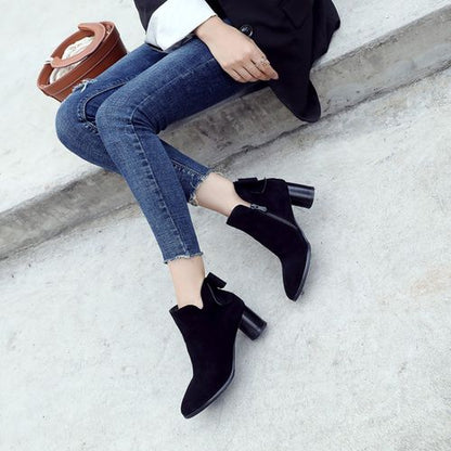 Women Bowtie High Heels Short Boots