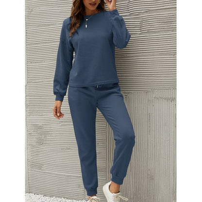 Women Two Pics Long-sleeved Sweatershirt Trousers for Home Clothes