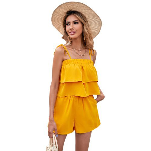 Womens Suit Straps Tops Wide Leg Pants