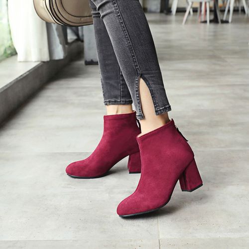 Zipper Women's High Heeled Ankle Boots