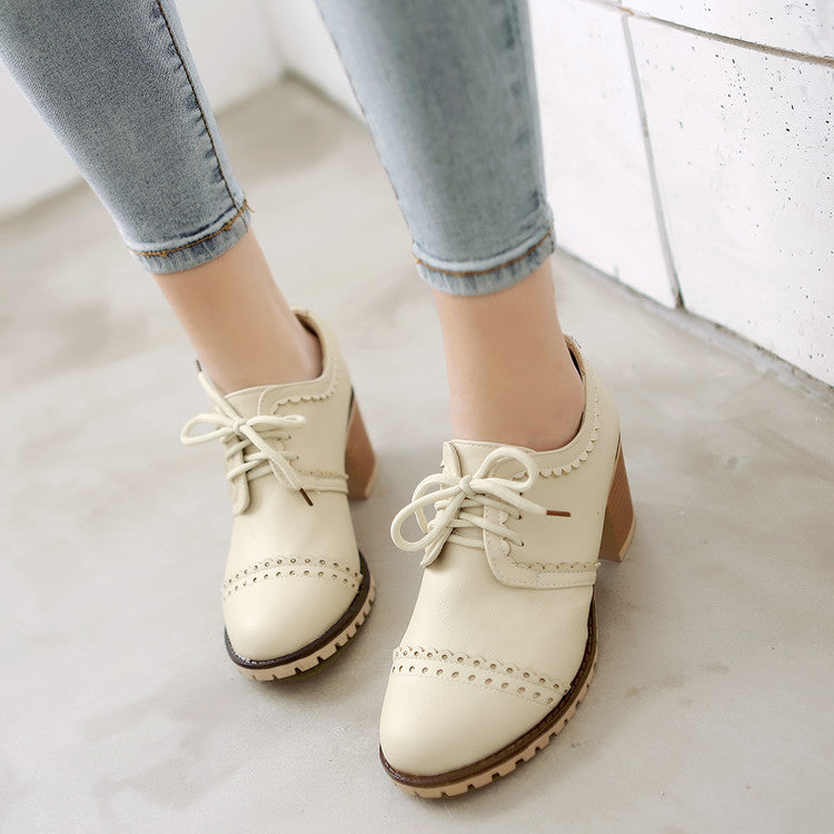 Lace Up Oxfords Women Casual Shoes