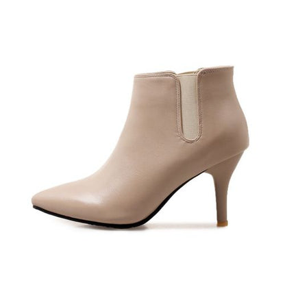 Pointed Toe Women's High Heeled Chelsea Boots