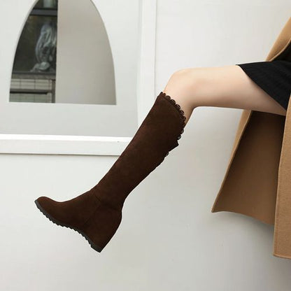 Women Wedge Heeled Knee High Boots