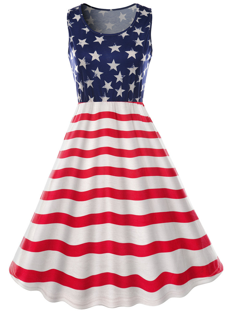 American Flag Print Dress for Women