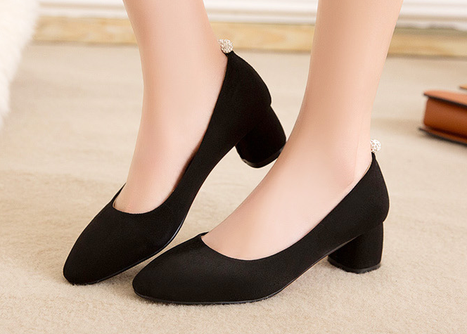 Pointed Toe Pumps High Heels Artificial Suede Shoes Woman