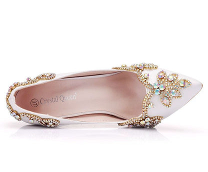 Women Crystal Pointed Toe Rhinestone Stiletto Heel Wedding Pumps