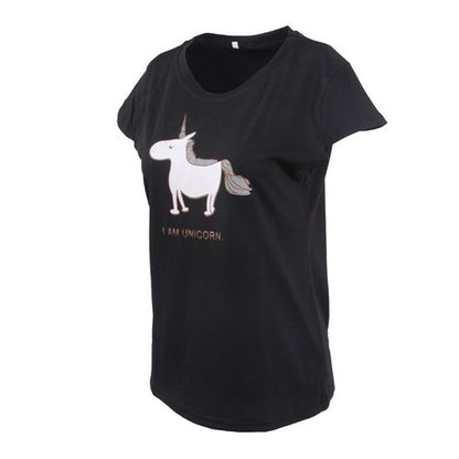 Unicorn Animal Pattern Print Top Round Collar Short-sleeved Women T Shirts