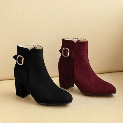 Buckle Women's High Heeled Ankle Boots