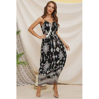 Printed High Waist Holiday Women's Dresses