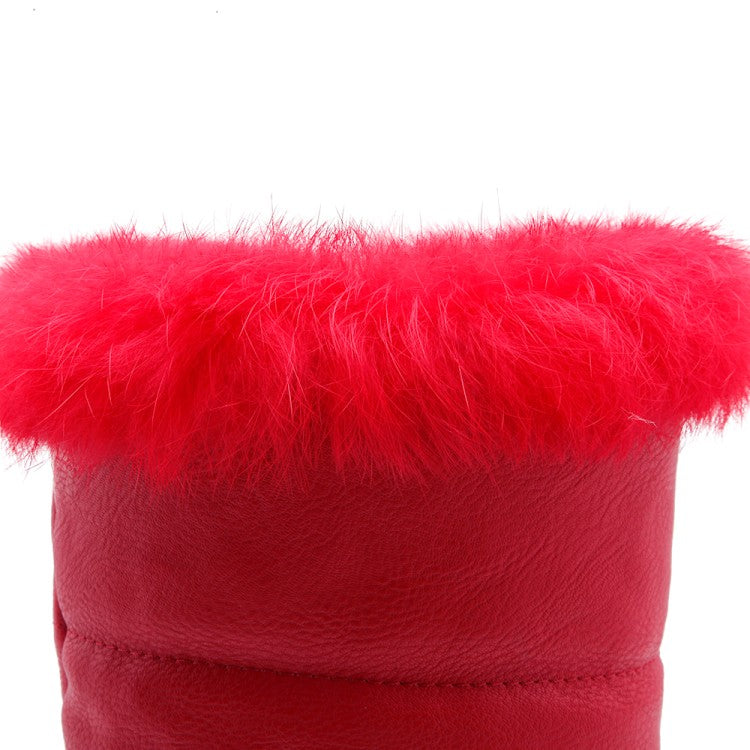 Warm Fur Snow Boots Women Platform Knee High Boots 4885