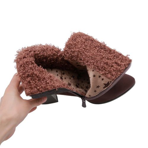 Women Suede High Heels Short Boots