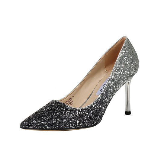 Glitter Women Pumps High Heels Spike Party Bridal Shoes Woman