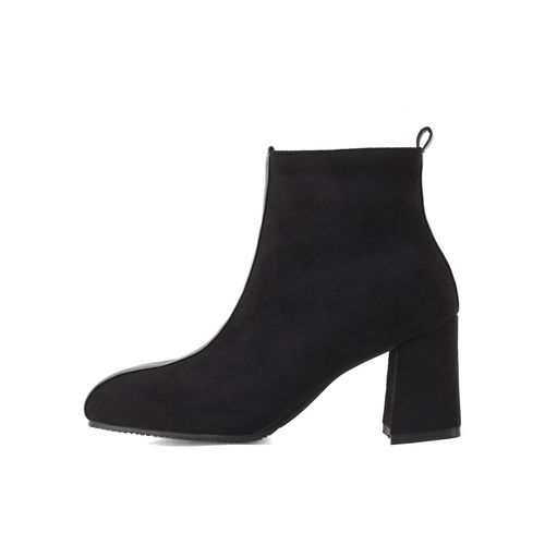 Round Toe Women's High Heeled Ankle Boots