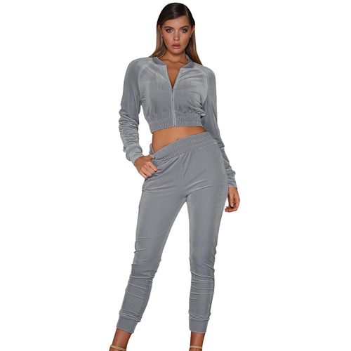 Womens Velvet Sportswear Two-piece Suit