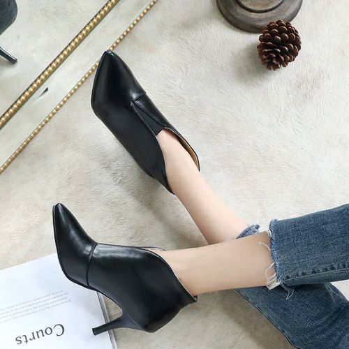 Pointed Toe Women's High Heeled Ankle Boots