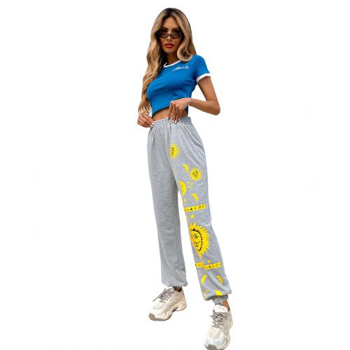Women Star Pattern Sports Long Pants