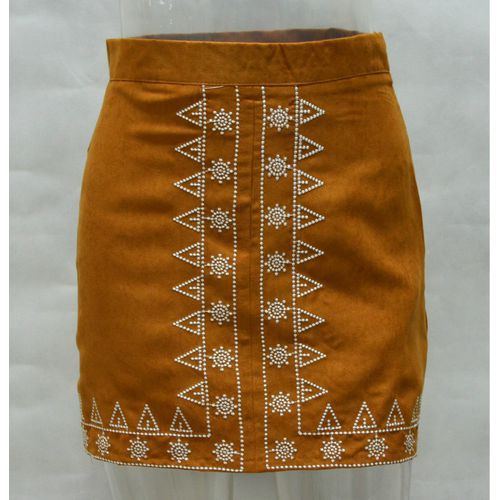 Regularity Embroidered Leather Packet Buttock Street Women Skirts