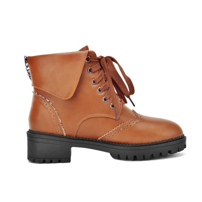 Women's Lace Up Chains Short Boots